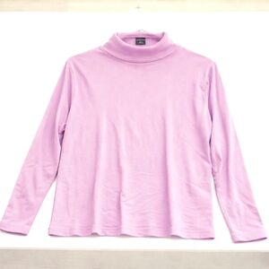 Lands’ End Pink Turtleneck Long Sleeve Top Size L 14–16